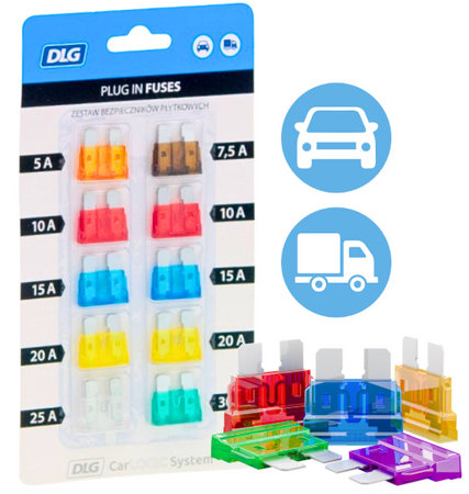 Zestaw bezpieczników samochodowych DLG CarLogic System