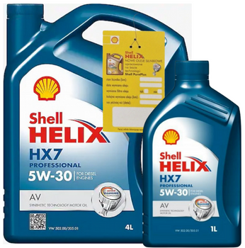 ZESTAW OLEJ SHELL HELIX  HX7 PROFESSIONAL AV 5W30 4L+1L