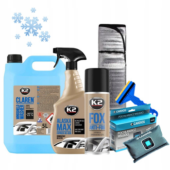 Zestaw zimowy do samochodu do szyb odmrażacz skrobaczka mata ŚNIEG WILGOĆ