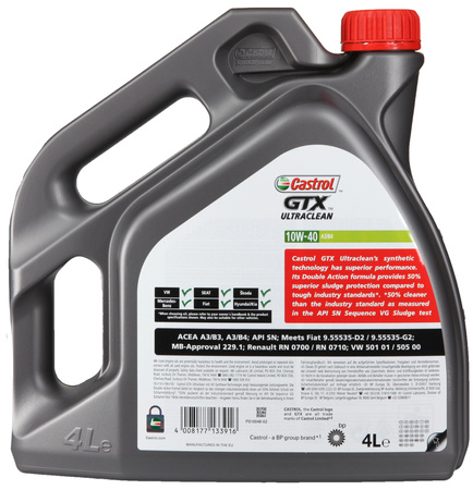 CASTROL GTX ULTRACLEAN 10W40 A/B 4L