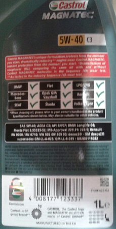 CASTROL MAGNATEC 5W40 C3 1L