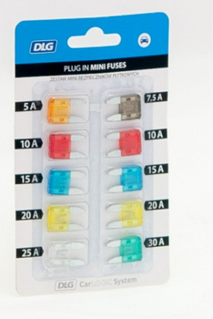 Zestaw mini bezpieczników samochodowych DLG CarLogic System