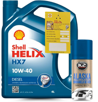 ZESTAW OLEJ SHELL HELIX DIESEL HX7 10W40 + ODMRAŻACZ K2 ALASKA 150ML