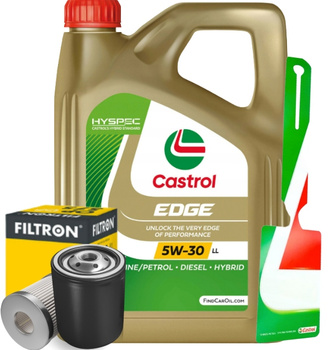 Olej Castrol Edge 5W-30 LL 5L +FILTR OLEJU FILTRON NA ZAMÓWIENIE +ZAWIESZKA