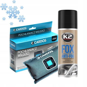 Pochłaniacz wilgoci CARDOS + antypara K2 FOX Zestaw do samochodu na zimę